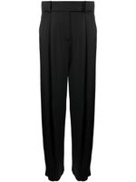 Giorgio Armani pantalon ample en soie à détails plissés - Noir