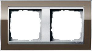 Gira Event Clear Bruin / Aluminum 2-voudig
