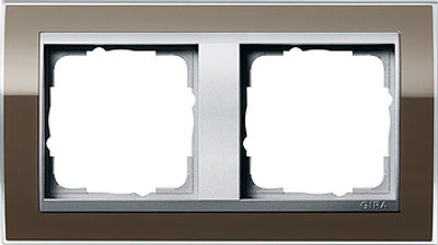 Gira Event Clear Bruin / Aluminum 2-voudig