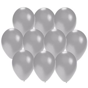 30x stuks Zilveren party ballonnen 27 cm