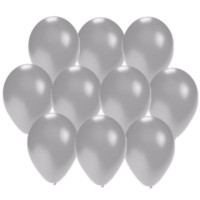 30x stuks Zilveren party ballonnen 27 cm
