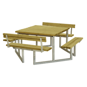 Picknicktafel Vierkant Twist Geïmpregneerd Hout 2 Rugleuningen