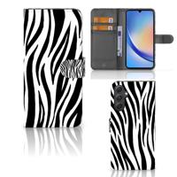 Samsung Galaxy A24 4G | Telefoonhoesje | Met pasjeshouder | Zebra