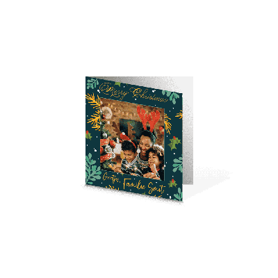 Kerstkaart Dubbel 10x10 Vierkant (per stuk)