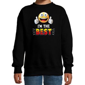 I am the best emoticon fun trui kids zwart 14-15 jaar (170/176)  -