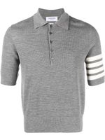 Thom Browne polo à détails rayés - Gris