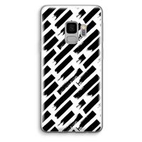 Zwarte vegen: Samsung Galaxy S9 Transparant Hoesje