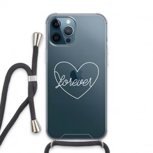 Forever heart pastel: iPhone 13 Pro Max Transparant Hoesje met koord