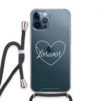 Forever heart pastel: iPhone 13 Pro Max Transparant Hoesje met koord