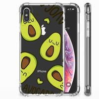 Apple iPhone Xs Max Stevig | Bumper Hoesje | Avocado Singing