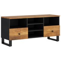 The Living Store Tv-meubel Industrieel - Massief mangohout - 100 x 33 x 46 cm - Stabiele poten