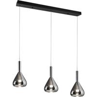 LED Hanglamp - Cinque Cipera - 3 Lichtpunten van 5.6 Watt - Dimbaar - Aanpasbare Lichtkleur - Hoogte Aanpasbaar - Mat Zwart - Metaal