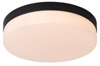 Lucide BISKIT - Plafonnière Badkamer - Ø 28 cm - LED - 1x18W 2700K - IP44 - Bewegingssensor - Zwart