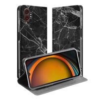 Telefoonhoesje Samsung Galaxy Xcover 7 Pro Wallet Case Marmer Zwart