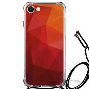 Shockproof Case voor iPhone SE 2022 | 2020 | 8 | 7 Polygon Red