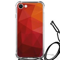 Shockproof Case voor iPhone SE 2022 | 2020 | 8 | 7 Polygon Red