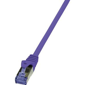 LogiLink CQ302VS RJ45 Netwerkkabel, patchkabel CAT 6A S/FTP 0.50 m Violet Vlambestendig, Halogeenvrij, Snagless 1 stuk(s)