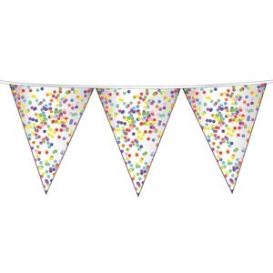 Confetti vlaggenlijn - 10 meter - plastic - verjaardag/feest versiering - Kinderfeestje