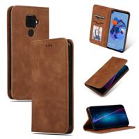 Voor Huawei mate 30 Lite retro huid voelen zakelijke magnetische horizontale Flip lederen draagtas (bruin)