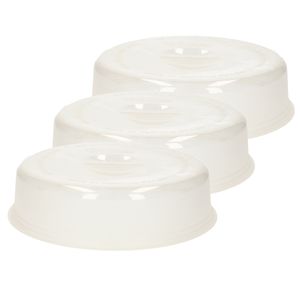 Multipak van 4x stuks magnetrondeksel/afdekschalen voor eten 26 cm transparant