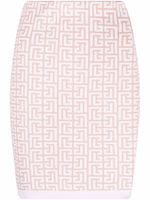 Balmain minijupe en maille à motif monogrammé - Tons neutres