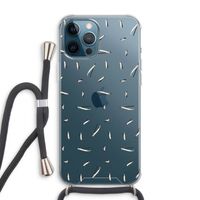 Hipster stripes: iPhone 12 Pro Max Transparant Hoesje met koord