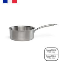 Brigade - 18 cm roestvrijstalen steelpan - LIVOO - MEP160 - Drievoudig roestvrij staal - Geschikt voor alle warmtebronnen, inclusief inductie - Gemaakt in Frankrijk