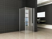 Wiesbaden Uni douchecabine met 2 draaideuren 100x100 cm chroom met helder glas 8mm NANO