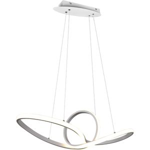 LED Hanglamp - Trion Sonso - 28W - Natuurlijk Wit 4000K - Dimbaar - Rond - Mat Wit - Aluminium