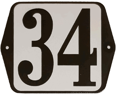 Huisnummer standaard nummer 34 - Warentuin mix