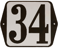 Huisnummer standaard nummer 34 - Warentuin mix