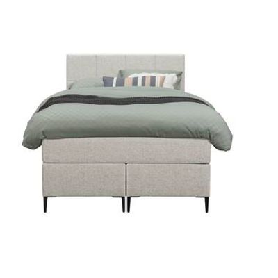 Boxspring Liv geblokt - ecru - 120x200 cm - slanke poot - Leen Bakker