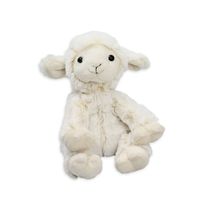 Inware Pluche schaap/lammetje knuffel - zittend - wit - polyester - 19 cm