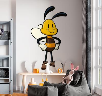 Sticker kinderen honingbij mannetje