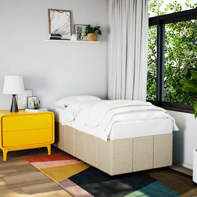 Bedframe zonder matras 100x200 cm stof crèmekleurig
