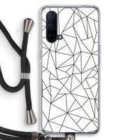 Geometrische lijnen zwart: OnePlus Nord CE 5G Transparant Hoesje met koord