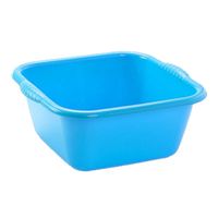 Set van 2x stuks kunststof teiltjes/afwasbak vierkant 25 liter blauw
