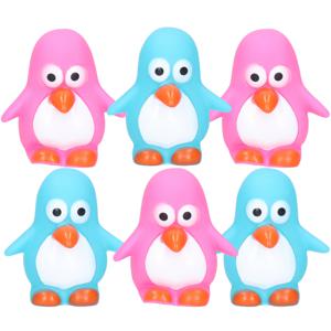 Rubber badeendjes/pinguins - 6x stuks - badkamer fun artikelen - size 6 cm - kunststof