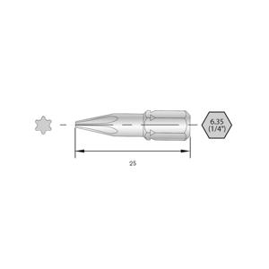 Bernstein Tools for Electronics 6-TX06-25 Torx-bit HRC-staal Hooggelegeerd C 6.3 6 stuk(s)