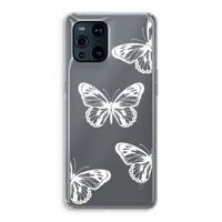 White butterfly: Oppo Find X3 Pro Transparant Hoesje - thumbnail