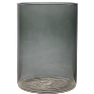 Bloemenvaas Neville - donkergrijs transparant - glas - D18 x H25 cm
