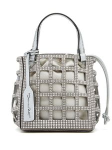 Oscar de la Renta mini sac à main Crystal Grid - Argent