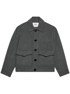 AMI Paris veste boutonnée à col pointu - Gris