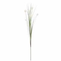 Mica Decorations - Rietgras kunstplant - losse steel/tak - groen/wit - 84 cm - siertakken