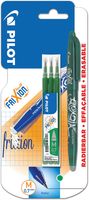 Pilot gelroller Frixion Ball, blister van 4 stuks (1 gelroller + 3 vullingen), groen