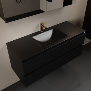 MONDIAZ AIVY 120cm badmeubel Urban, wastafel Urban solid surface midden 1 kraangat met spiegelkast (AI-351621URBAN-SI - AI-M120URMI - AI-C120URMI)