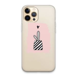 Zwart-wit cactus: iPhone 13 Pro Max Transparant Hoesje