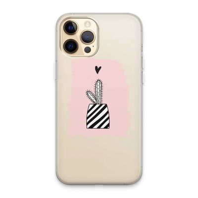 Zwart-wit cactus: iPhone 13 Pro Max Transparant Hoesje