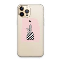 Zwart-wit cactus: iPhone 13 Pro Max Transparant Hoesje