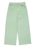 MM6 Maison Margiela Kids pantalon droit à effet usé - Vert - thumbnail